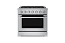 Hauslane HausPro Series 36-Inch Range with 6 Burners and Convection Oven in Stainless Steel