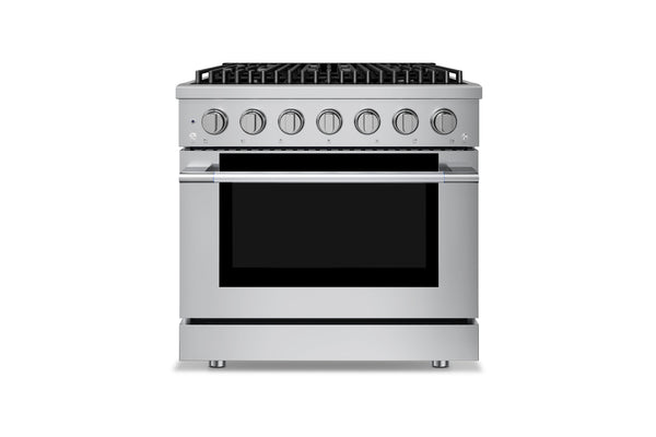 Hauslane HausPro Series 36-Inch Range with 6 Burners and Convection Oven in Stainless Steel