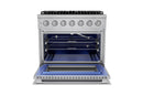 Hauslane HausPro Series 36-Inch Range with 6 Burners and Convection Oven in Stainless Steel