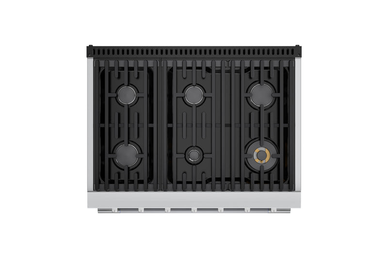 Hauslane HausPro Series 36-Inch Range with 6 Burners and Convection Oven in Stainless Steel