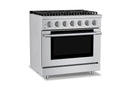 Hauslane HausPro Series 36-Inch Range with 6 Burners and Convection Oven in Stainless Steel