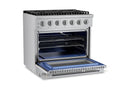 Hauslane HausPro Series 36-Inch Gas or Dual Fuel Range with 6 Burners and Convection Oven in Stainless Steel