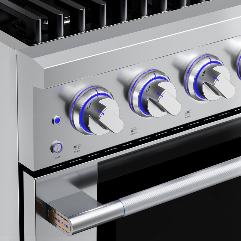 Hauslane HausPro Series 36-Inch Range with 6 Burners and Convection Oven in Stainless Steel