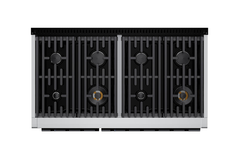 Hauslane HausPro Series 48-Inch Range with 8 Burners and Convection Oven in Stainless Steel