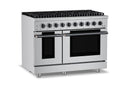 Hauslane HausPro Series 48-Inch Range with 8 Burners and Convection Oven in Stainless Steel