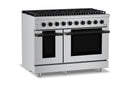 Hauslane HausPro Series 48-Inch Range with 8 Burners and Convection Oven in Stainless Steel