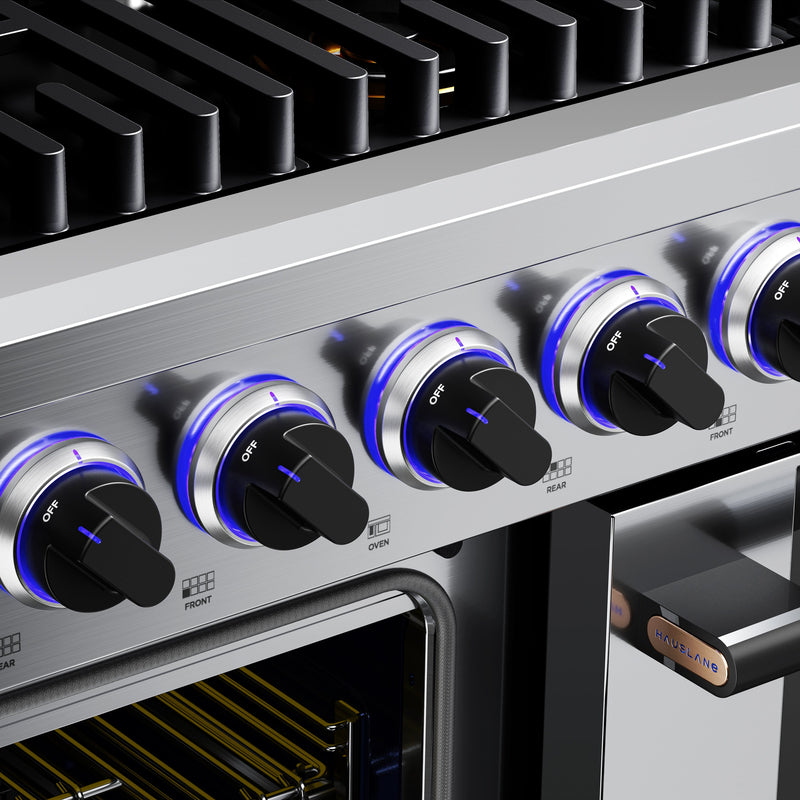 Hauslane HausPro Series 48-Inch Range with 8 Burners and Convection Oven in Stainless Steel