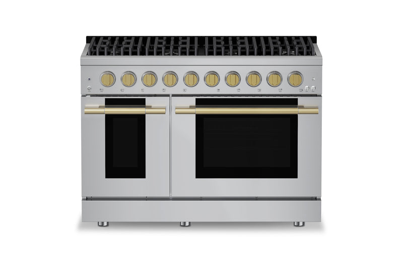 Hauslane HausPro Series 48-Inch Range with 8 Burners and Convection Oven in Stainless Steel
