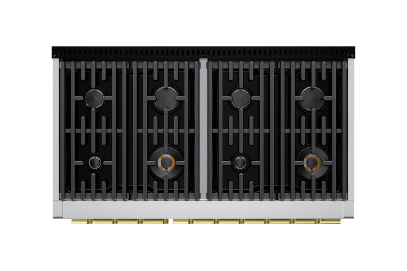 Hauslane HausPro Series 48-Inch Range with 8 Burners and Convection Oven in Stainless Steel