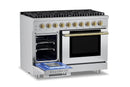 Hauslane HausPro Series 48-Inch Gas or Dual Fuel Range with 8 Burners and Convection Oven in Stainless Steel