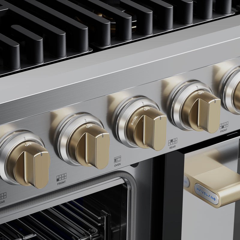 Hauslane HausPro Series 48-Inch Range with 8 Burners and Convection Oven in Stainless Steel