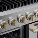 Hauslane HausPro Series 48-Inch Gas or Dual Fuel Range with 8 Burners and Convection Oven in Stainless Steel