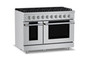 Hauslane HausPro Series 48-Inch Range with 8 Burners and Convection Oven in Stainless Steel