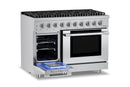 Hauslane HausPro Series 48-Inch Range with 8 Burners and Convection Oven in Stainless Steel