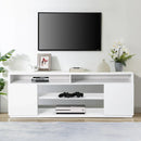 Parrot Uncle Modern 68-Inch TV Stand Media Console with LED Lights for Living Room
