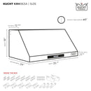 Kucht Professional 36-Inch 900 CFM Under Cabinet Range Hood in Dark Titanium Stainless Steel (KRH363A)