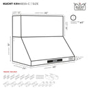 Kucht Professional 48-Inch 1200 CFM Wall Mount Range Hood in Dark Titanium Stainless Steel (KRH483A-C)