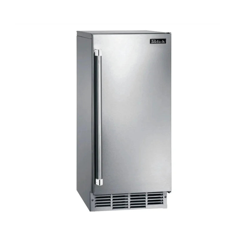 Perlick ADA Series 15-Inch Indoor/Outdoor Cubelet Ice Maker with Drain Pump in Stainless Steel with Right Hinge (HA15CU-1R)