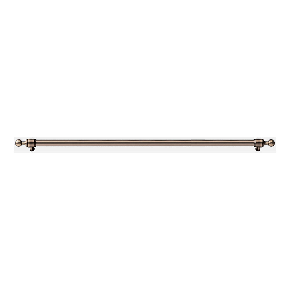 Bronze 30-inch handrail with matching round finials at both ends
