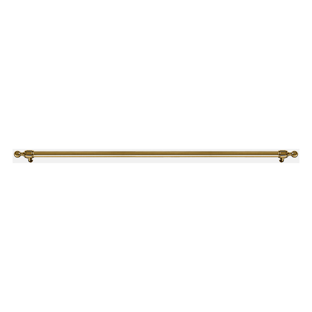 36-inch brass handrail with wall-mount brackets and end caps