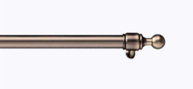 Bronze handrail end with round finial and decorative collar