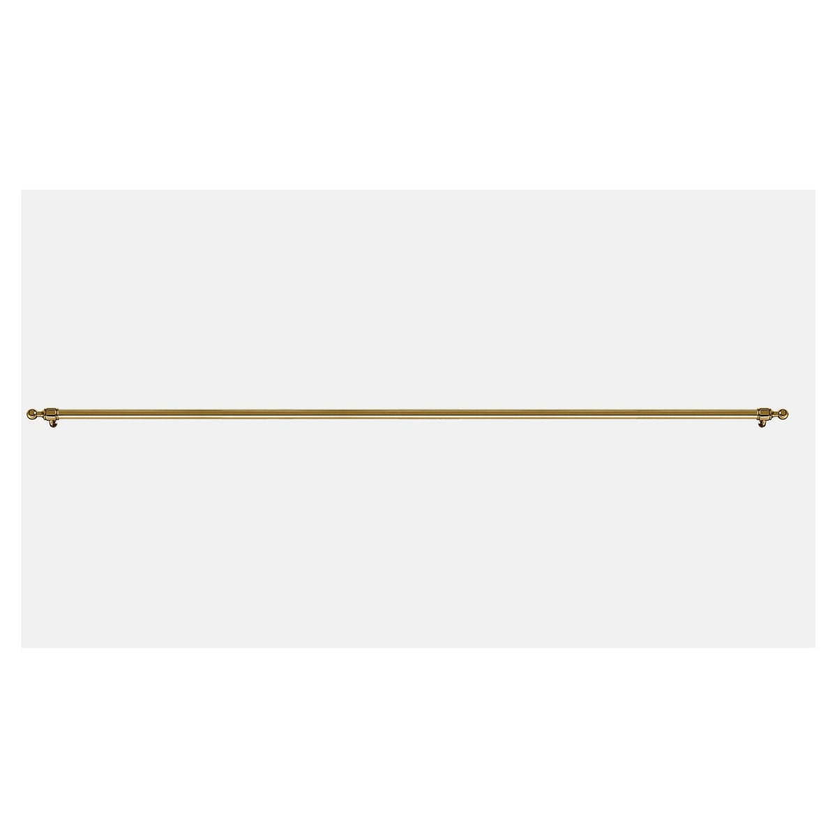Brass handrail with two wall mounts and decorative end caps