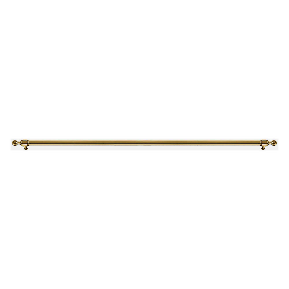 Brass 40-inch handrail with wall brackets and end finials