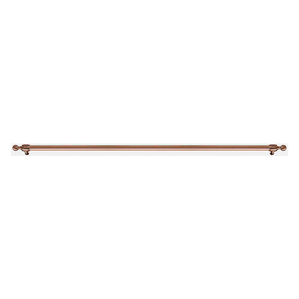 Copper 40-inch handrail with wall mounts and end caps