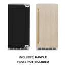 ZLINE Autograph Edition 15-Inch Touchstone Clear Cube Ice Maker with Drain Pump and Panel Ready Door with Champagne Bronze Handle (ICCDPZ-15-CB)