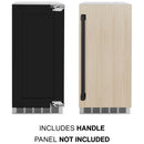 ZLINE Autograph Edition 15-Inch Touchstone Clear Cube Ice Maker with Drain Pump and Panel Ready Door with Matte Black Handle (ICCDPZ-15-MB)