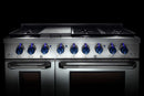 Vezeni 48-Inch Randolph Gas Range in Stainless Steel with Blue Accents (VRN4802-BL)