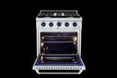 Vezeni 30-Inch Randolph Gas Range in Stainless Steel with Blue Accents (VRN3005-BL)