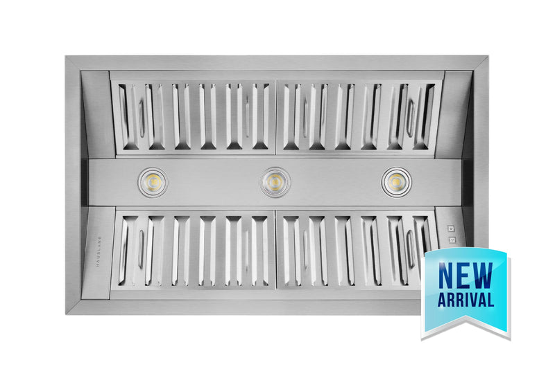Hauslane 500 CFM Convertible Built-In Insert Range Hood in Stainless Steel, 21-Inch Deep (IN-R300)