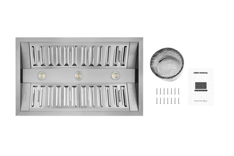 Hauslane 34-Inch 500 CFM Convertible Built-In Insert Range Hood in Stainless Steel, 21-Inch Deep (IN-R300SS-34)