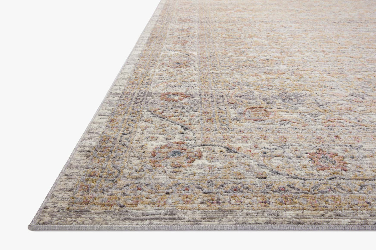 Stone-toned contemporary area rug with distressed abstract pattern and flat woven look