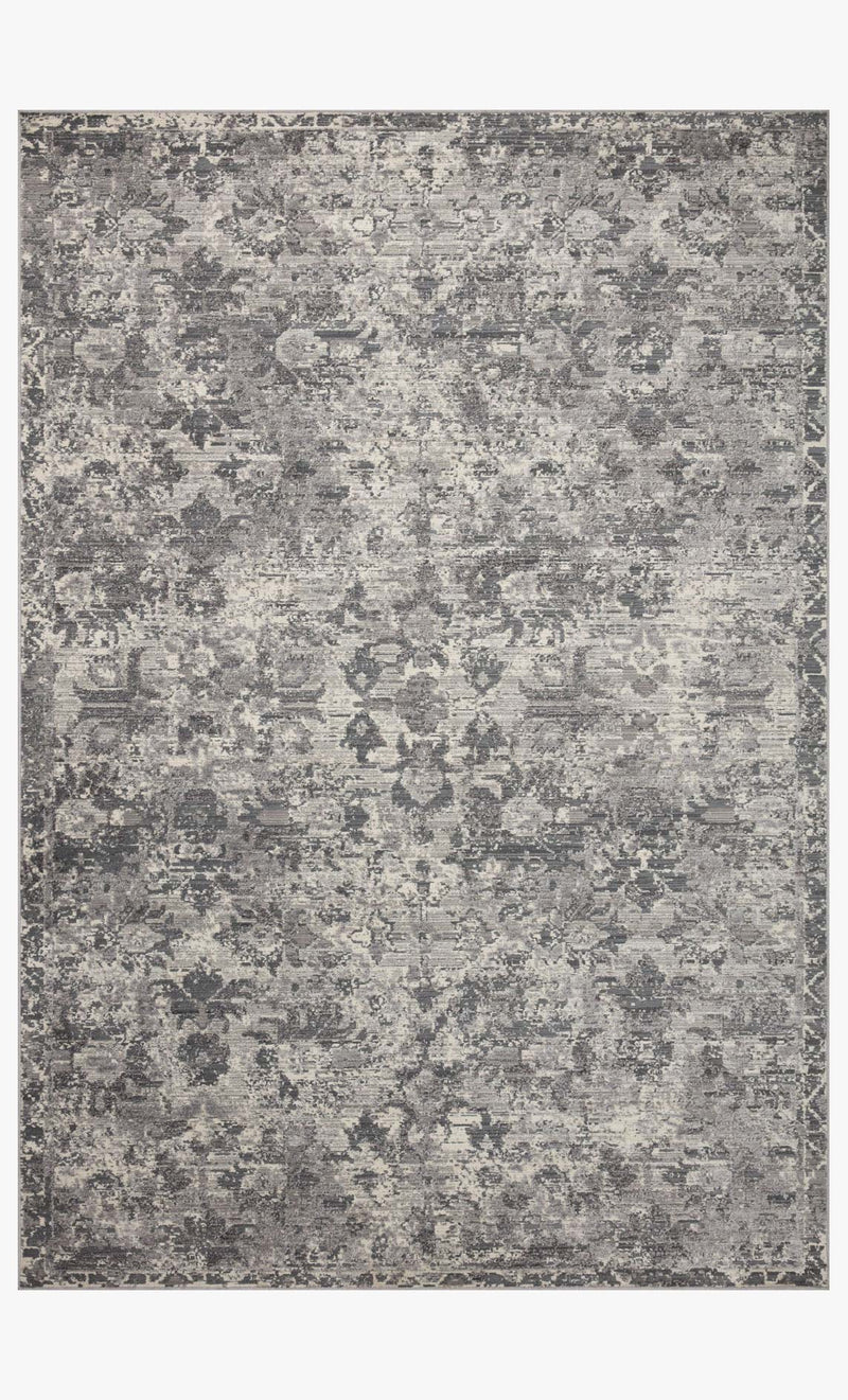 Loloi Indra Contemporary in Charcoal and Silver 2' 6" x 10' Runner Rug (INA-04)