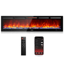 TURBRO In Flames INF72W-3D WiFi Smart Wall Mounted Electric Fireplace, 1500W Infrared Quartz Heating - Tempered Glass (707-98-186A)