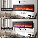 TURBRO In Flames INF72W-3D WiFi Smart Wall Mounted Electric Fireplace, 1500W Infrared Quartz Heating - Tempered Glass (707-98-186A)