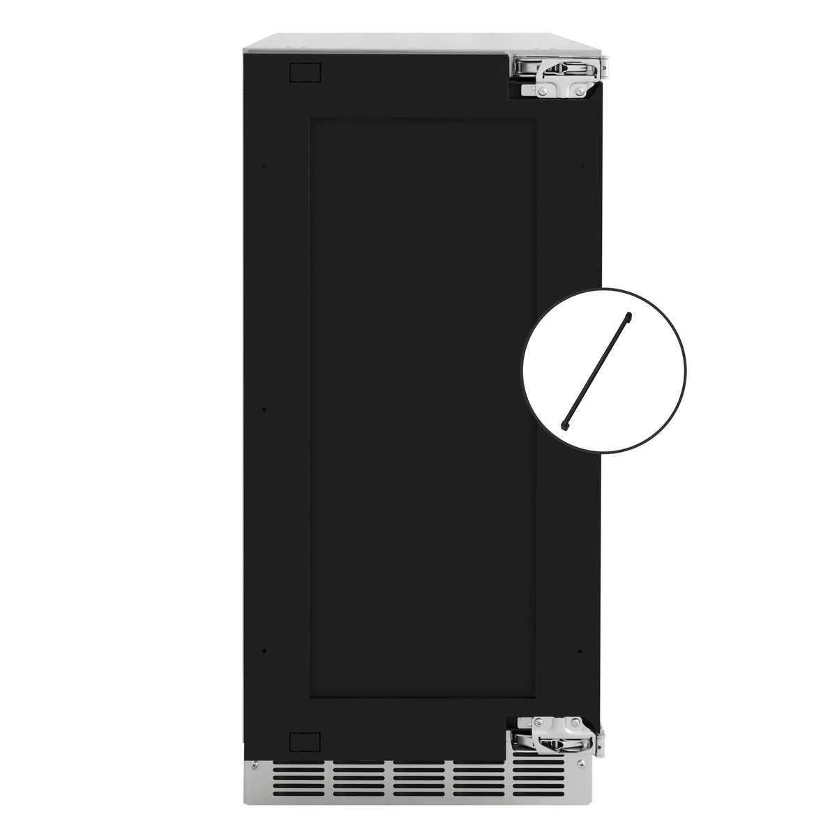 ZLINE Autograph Edition 15-Inch Touchstone Nugget Ice Maker with Drain Pump and Panel Ready Door with Matte Black Handle (INGDPZ-15-MB)