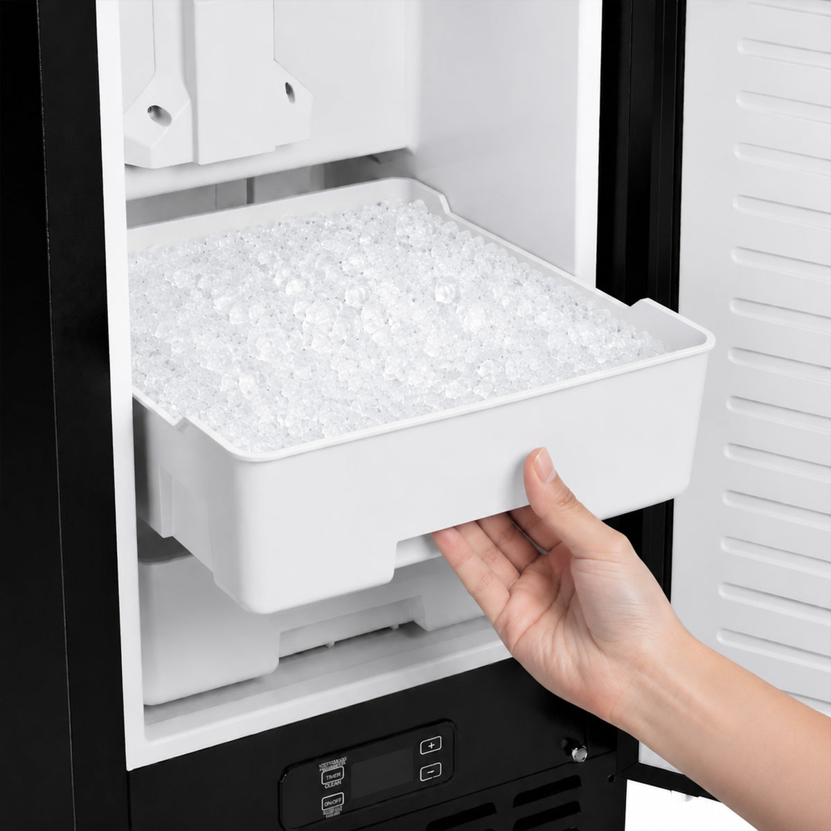 Ice storage drawer of the Cristallo nugget ice maker