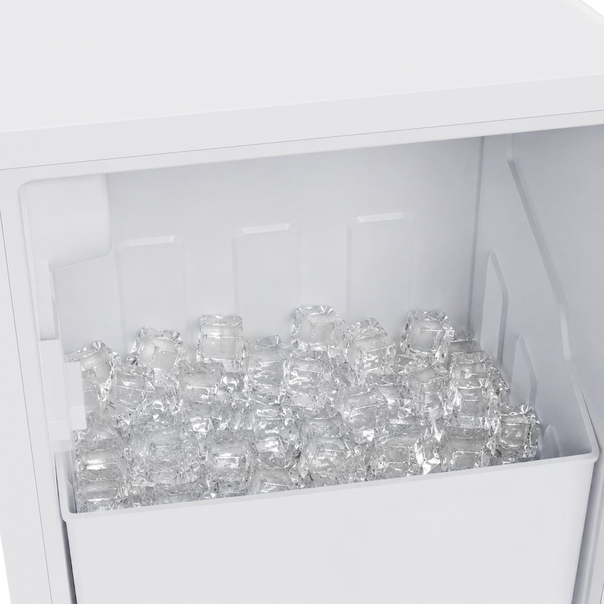 Ice bin of the Cristallo cubed ice maker