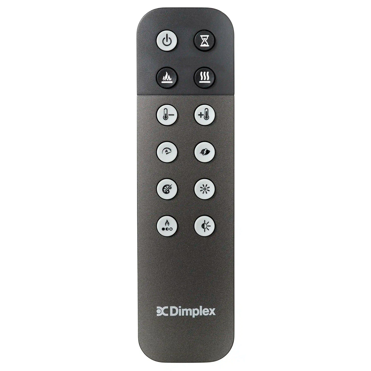 Dimplex Ignite Evolve electric fireplace remote control with button icons