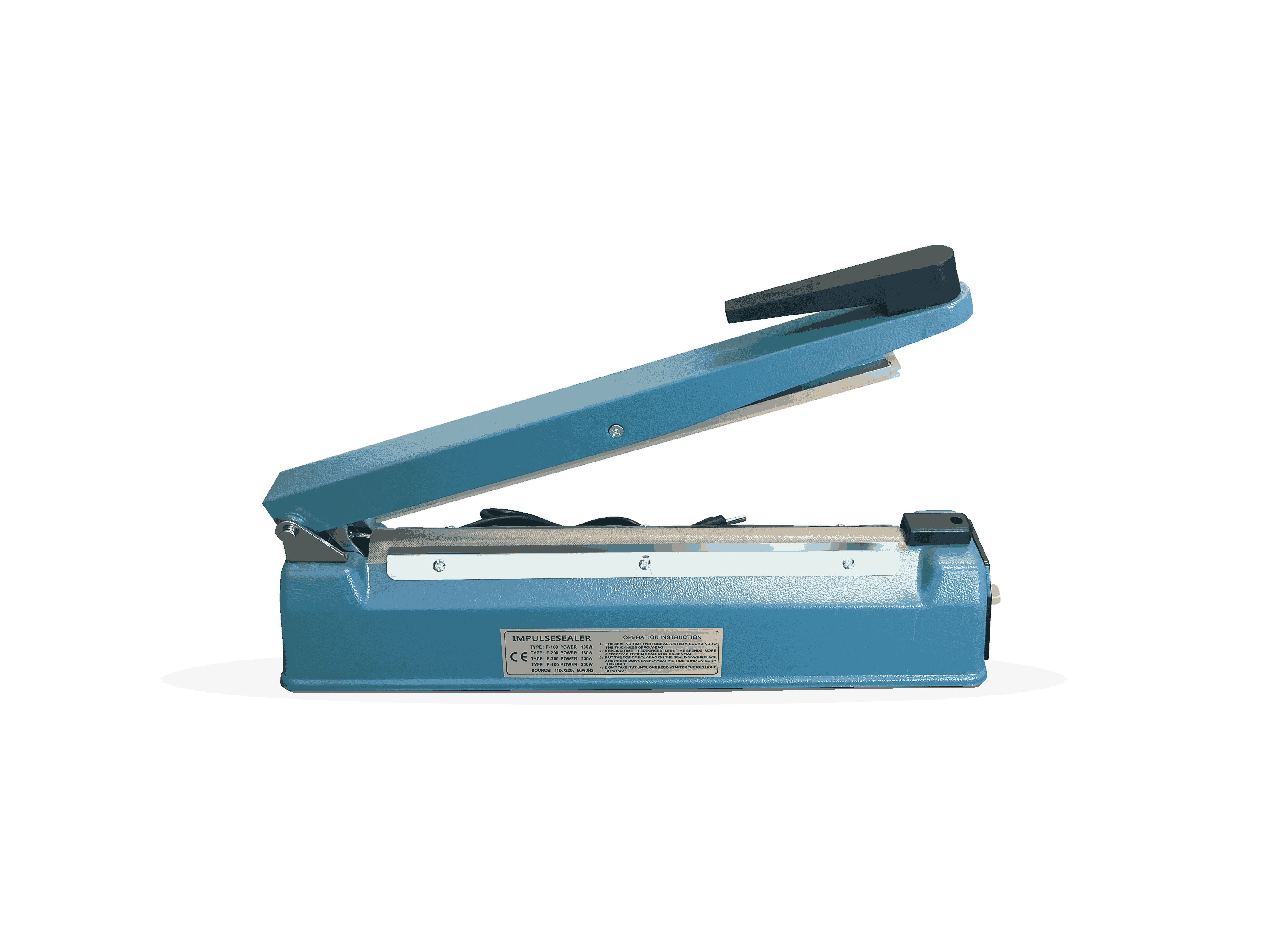 12-inch impulse sealer with teal blue body and black sealing bar