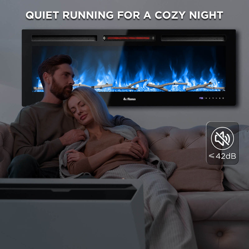 TURBRO In Flames INF50W-3D WiFi Smart Wall Mounted Electric Fireplace - Tempered Glass (707-98-183A)