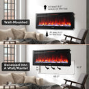 TURBRO In Flames INF50W-3D WiFi Smart Wall Mounted Electric Fireplace - Tempered Glass (707-98-183A)