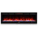 TURBRO In Flames INF60W-3D WiFi Smart Wall Mounted Electric Fireplace, 1500W Infrared Quartz Heating - Tempered Glass (707-98-185A)