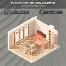 TURBRO In Flames INF60W-3D WiFi Smart Wall Mounted Electric Fireplace, 1500W Infrared Quartz Heating - Tempered Glass (707-98-185A)