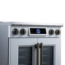 Forno Maximus 30-Inch Induction Range with 4.32 Cu. Ft. Convection Oven, French Door, 4 Cooking Zones,  Air Sous Vide, Air Fry Basket in White with Antique Brass Trim (FFSIN0932-30WHT)