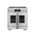 Forno Maximus 30-Inch Induction Range with 4.32 Cu. Ft. Convection Oven, French Door, 4 Cooking Zones,  Air Sous Vide, Air Fry Basket in Stainless Steel (FFSIN0932-30)