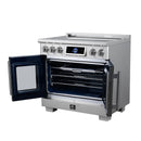 Forno Maximus 36-Inch Induction Range with 5.36 Cu. Ft. Convection Oven, French Door, 5 Cooking Zones,  Air Sous Vide, Air Fry Basket in Stainless Steel (FFSIN0932-36)